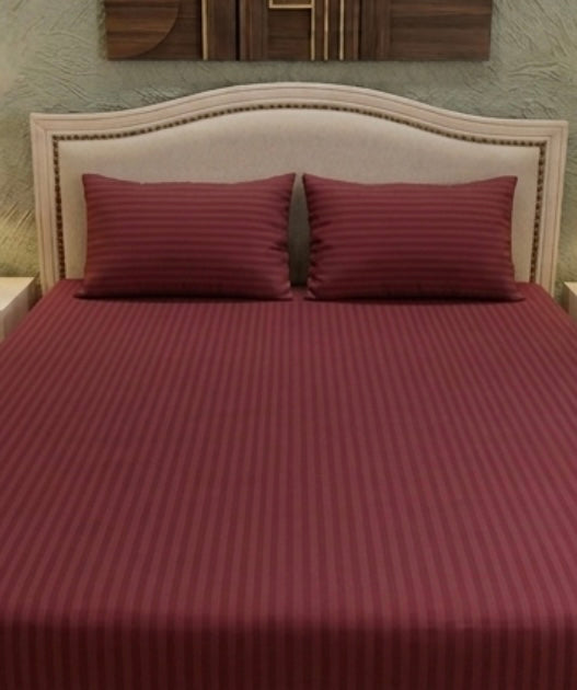 Maroon King-Fitted Bedsheet Set