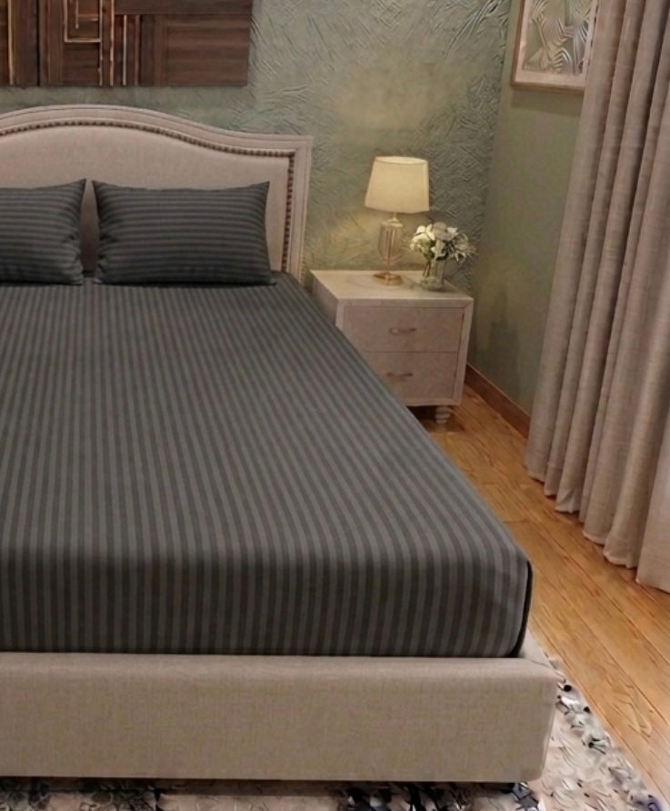 Grey King-Fitted Sheet Set