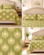 Olive Elegance Simple King-Bedsheet Set