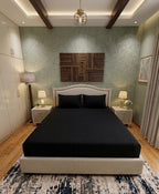 Black King-Fitted Bedsheet Set
