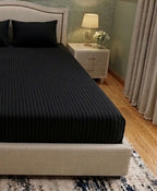 Black King-Fitted Bedsheet Set