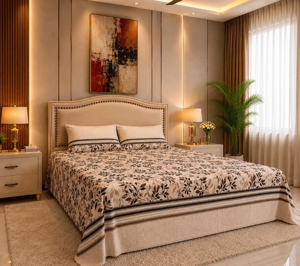 Oak & Ivory Simple King-Bedsheet Set