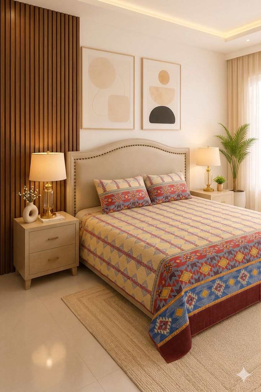 Line & Hue Simple King-Bedsheet Set